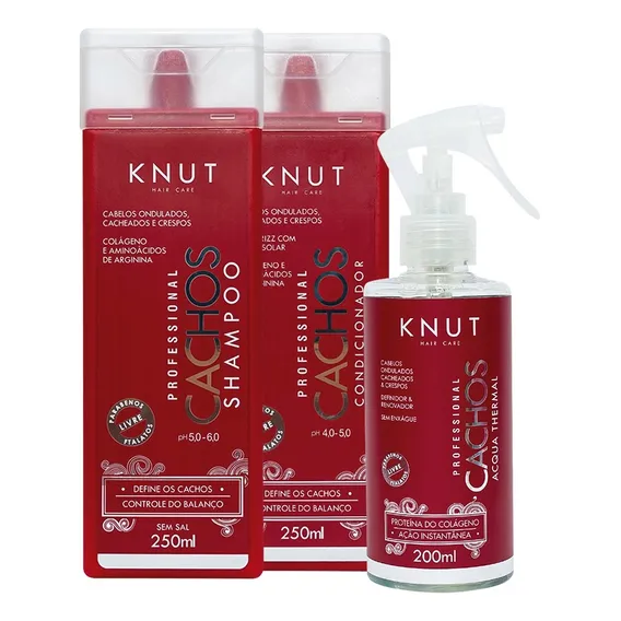 Kit Knut Cachos Shampoo + Condicionador + Acqua Thermal Foto 1