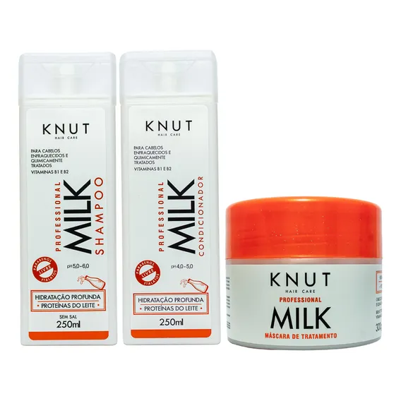 Kit Knut Milk Shampoo + Condicionador + Máscara Foto 1