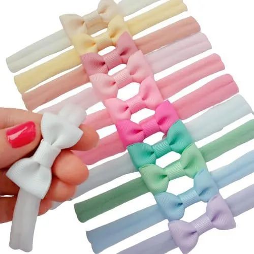 Kit Lacinhos 10 Cores Para Bebes Faixinha Meia De Seda Foto 1