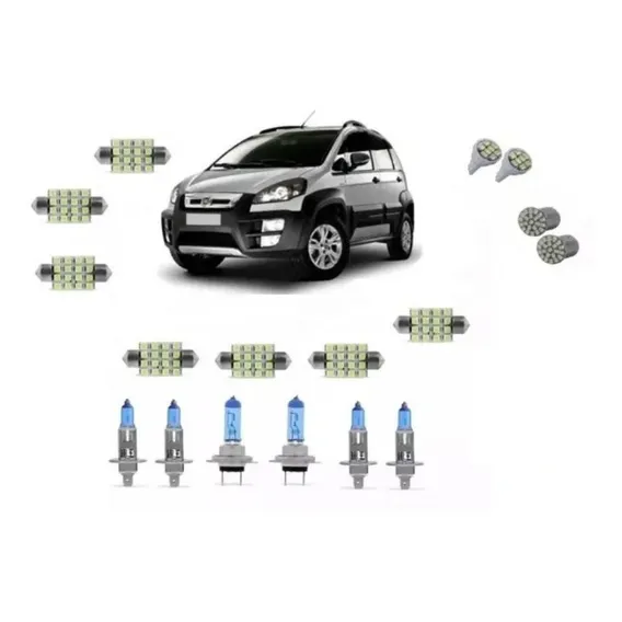 Kit Lâmpadas Fiat Idea 2006/2010 Super Brancas 8500k + Leds Foto 1