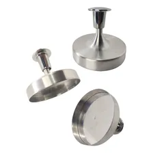 Kit Lanche Peso Prensa Modelador Hamburguer Espátula Curva Cor Cromado Foto mini 3