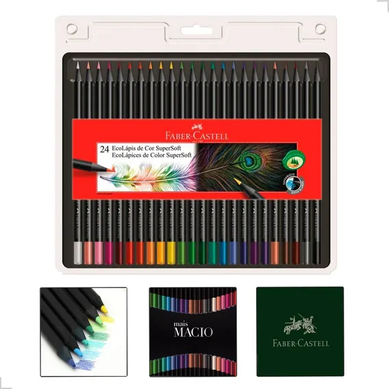 Kit Lapis Cor Caixa 24 Cores Faber Castell Foto 1
