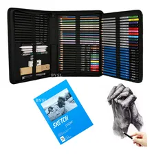 Kit Lápis De Desenho Estojo 71 Peças Pintura Profissional Artistica Foto mini 1