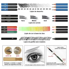 Kit Lápis De Desenho Estojo 71 Peças Pintura Profissional Artistica Foto mini 2