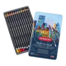 Kit Lápis Profissional Derwent Procolour 12 Cores Foto mini 1