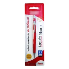 Kit Lapiseira Pentel Técnica Sharp Vermelha 0.7 + Grafite 2b Foto mini  2