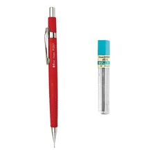 Kit Lapiseira Pentel Técnica Sharp Vermelha 0.7 + Grafite 2b Foto  mini 1
