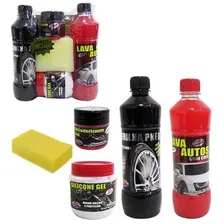 Kit Lava Auto Carro Cera Pretinho Desodorizante Silicone Foto  mini 1