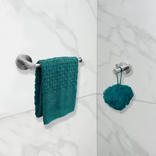 Kit Lavabo Banheiro Inox 304 Jogo Acessorios Toalheiro Duplo Kit Acessórios Escovado 4 Peças Suporte Toalha Inox Fosco Porta Papel Higiênico Gancho Porta Toalha Reto Dona D.cor Foto mini 4