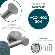 Kit Lavabo Banheiro Inox 304 Jogo Acessorios Toalheiro Duplo Kit Acessórios Escovado 4 Peças Suporte Toalha Inox Fosco Porta Papel Higiênico Gancho Porta Toalha Reto Dona D.cor Foto mini  2