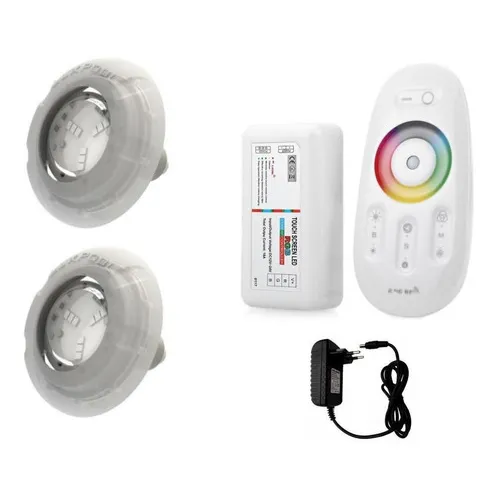 Kit Led Piscina Com Controle + 2 Leds Rgb + Fonte 12v Foto 1