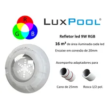 Kit Led Piscina Com Controle + 4 Leds Rgb 9w + Fonte 12v 110V/220V Foto mini 4
