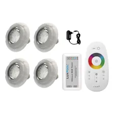 Kit Led Piscina Com Controle + 4 Leds Rgb + Fonte Foto  mini 1