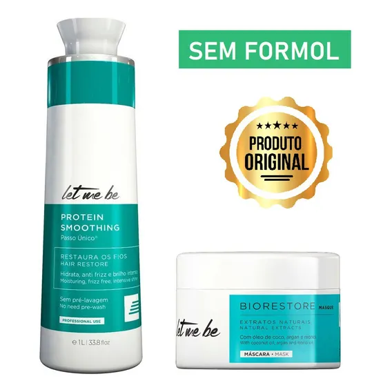 Kit Let Me Be Selagem Sem Formol Organica 1lt + Biorestore Foto 1