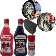 Kit Limpeza Automotiva Carro Moto Shampoo Pretinho Silicone Foto mini  2