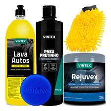 Kit Limpeza Automotiva Lava Autos Rejuvex Pretinho Luva Foto mini 1