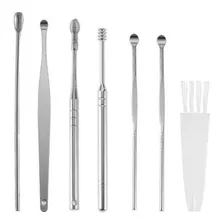 Kit Limpeza De Ouvido Cera Cureta C Espatulas 7 Peças Foto mini 1