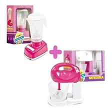 Kit Liquidificador E Batedeira Infantil Meninas - Poliplac Cor Rosa Foto mini 1
