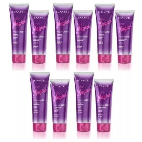 Kit Liso Magico 5 Shampoos 240ml + 5 Condicionadores 200ml Foto 1