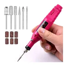 Kit Lixadeira Elétrica Broca Feltro Alongamento Unha Broca Diamantada Foto mini 2