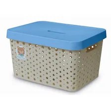 Kit Lixeira C/ Pedal 7,5l + Saboneteira + Cesto Organizador Cor Azul Foto mini 4