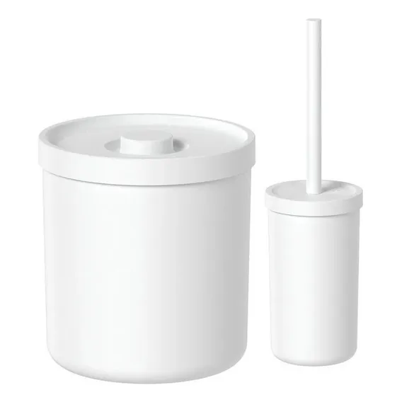 Kit Lixeira + Escova Sanitária Bold Branco Foto 1