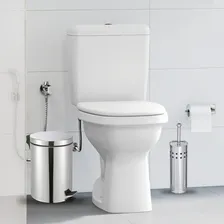 Kit Lixeira Inox 12l Com Pedal + Escova Inox Sanitária Cor Prateado Foto mini 4
