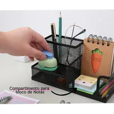 Kit Lixeira Metal Aramado Cesto Lixo Escritório Organizador Cor Preto Foto mini  3