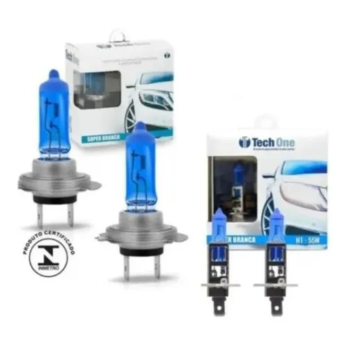 Kit Lâmpadas Techone Super Branca H7 + H1 Efeito Xenon 8500k Foto 1
