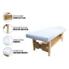 Kit Maca Spa Fixa Com Altura Regulável Escada 2 degraus Mocho Slim Estetica Massagem Cor Branco Foto mini  3