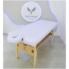 Kit Maca Spa Fixa Com Altura Regulável Escada 2 degraus Mocho Slim Estetica Massagem Cor Branco Foto mini  2