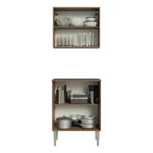 Kit Madesa Emilly 4 Portas Com Armário Aéreo E Balcão Cor Rustic G200915Z Foto mini 4