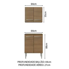 Kit Madesa Emilly 4 Portas Com Armário Aéreo E Balcão Cor Rustic G200915Z Foto mini  2