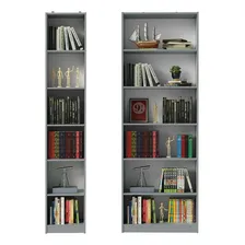 Kit Madesa Estante Livreiro 6908 + Estante Livreiro 6906 Cor Cinza Foto mini 4
