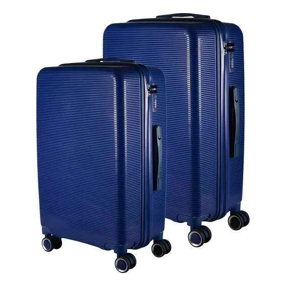 Kit Mala 23kg + 10kg Polipropileno Inquebrável Azul Marinho Foto 1