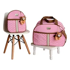 Kit Mala Maternidade Bolsa De Bebê 2 Peças Com Mochila Cor Rosa Leão Foto mini 1