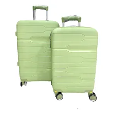 Kit Mala Média 23kg + Mala De Bordo 10kg Polipropileno Verde Foto  mini 1