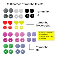 Kit Maleta 200 Botões Pressão Sortidos Ritas 10 12 Coração Cor Botões Sortidos Maleta Botões Ritas Foto mini 2