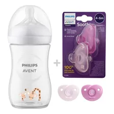 Kit Mamadeira Pétala Avent 260  + Chupeta Soothie Rosa Foto  mini 1