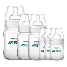 Kit Mamadeiras Classic 06 Pçs (0m A 3m+) Philips Avent Cor Branco Foto mini 1