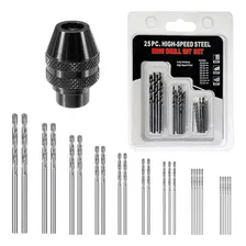 Kit Mandril Aperto Rápido M8 E 25 Brocas Para Micro RetÃfica Foto mini 1