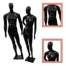 Kit Manequim Masculino Bombado + Feminina Pose Preto Vitrini Foto mini 1