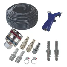 Kit Mangueira Ar Comprimido Engate Rápido Assoprador Foto mini 1