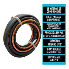 Kit Mangueira De Ar Para Compressor 15 Metros Universal Foto mini 4