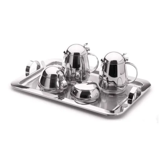 Kit Manhã Completo 6p Servir Chá Café Aço Inox Melhor Forma Foto 1