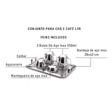 Kit Manhã Completo 6p Servir Chá Café Aço Inox Melhor Forma Foto mini  2