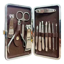 Kit Manicure Estojo Alicate Cortador De Unha 12 Pç Portatil Foto  mini 1