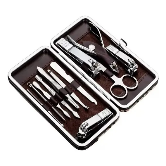 Kit Manicure Portátil Estojo Alicate Cortador De Unha 12 Pç Foto 1