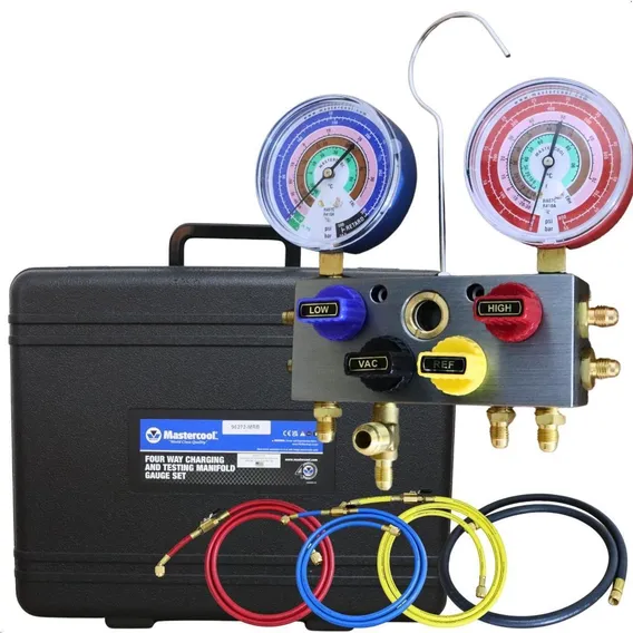 Kit Manifold Mastercool + Mala + 3 Mangueiras - Preto Foto 1