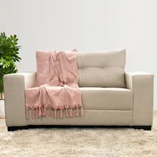 Kit Manta Xale De SofĂĄ 1,40 X 1,80 Com 4 Almofadas Cheias Cor 147 RosĂȘ Desenho Jacquard Foto mini 4